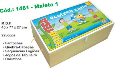 Maleta Matemática Com 10 Jogos Educativos Em Mdf 1107 Carlu