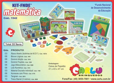 Maleta Matemática Com 10 Jogos Educativos Em Mdf 1107 Carlu